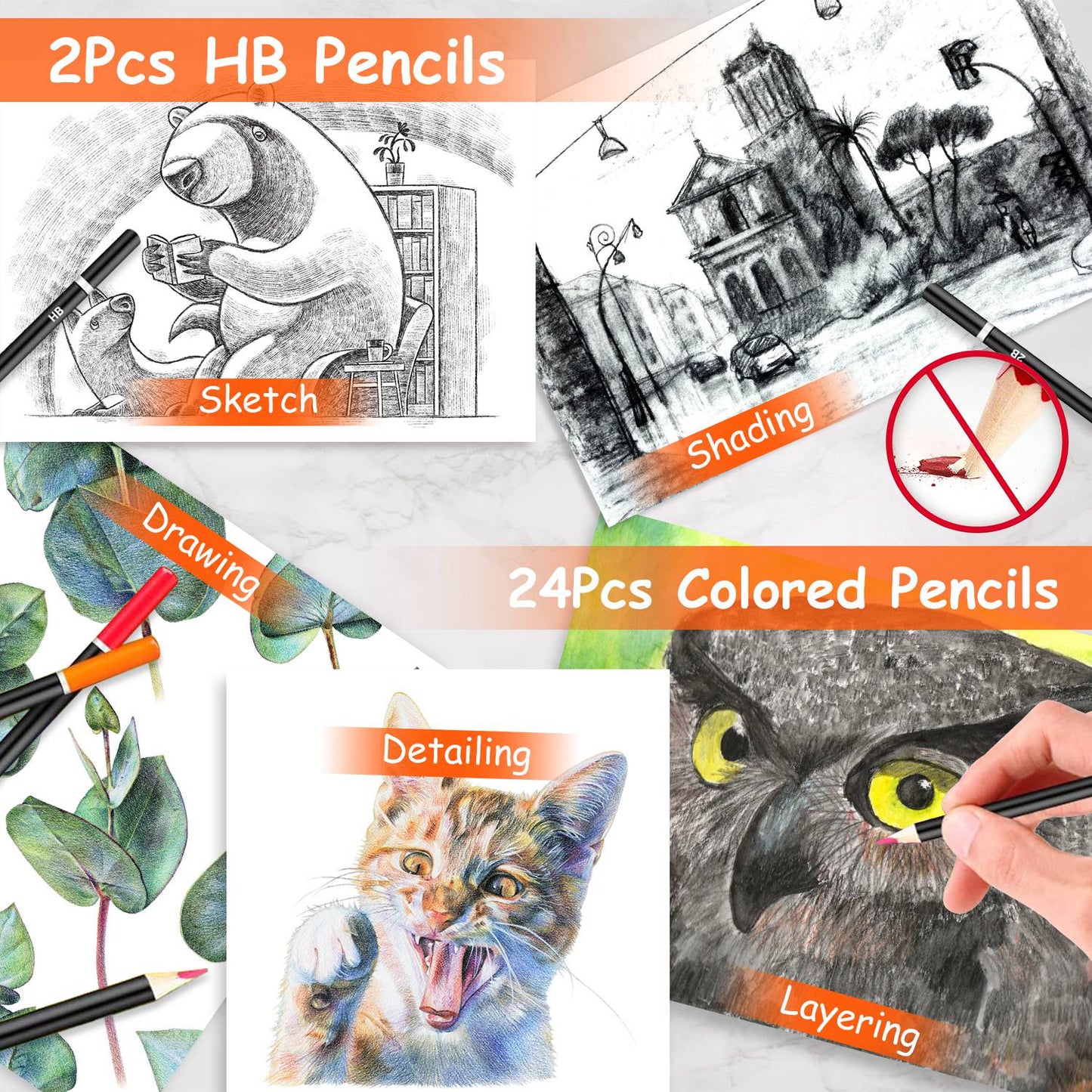 140-Piece Art Supplies Set with Colored Pencils for Drawing