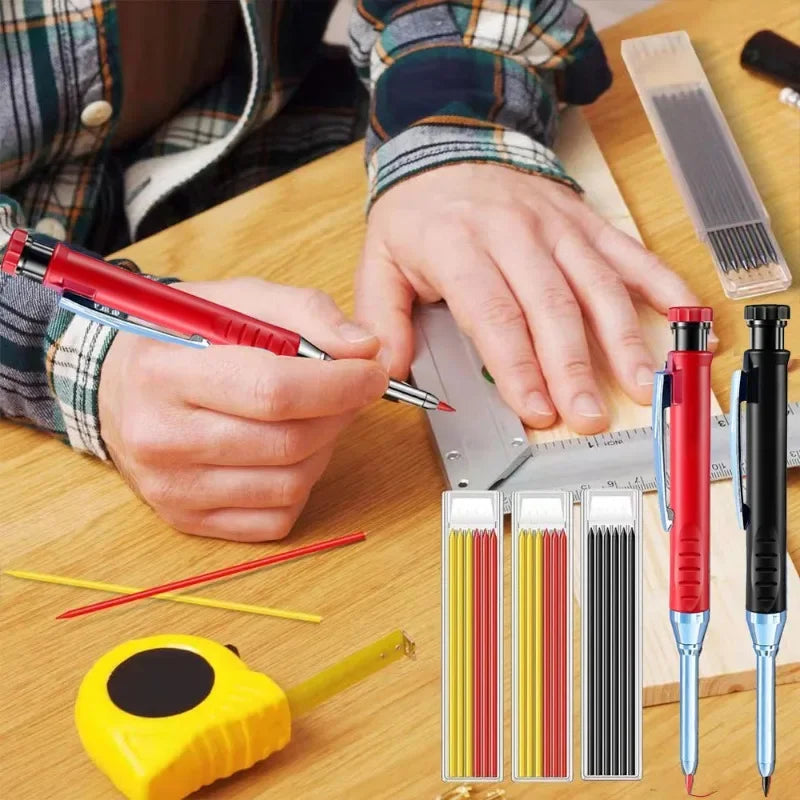 Solid Carpenter Pencil – Mechanical Woodworking Pencil with Refill