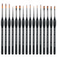 Brusarth 16pcs Mini Detail Paint Brushes Set for Acrylics Oils Watercolors